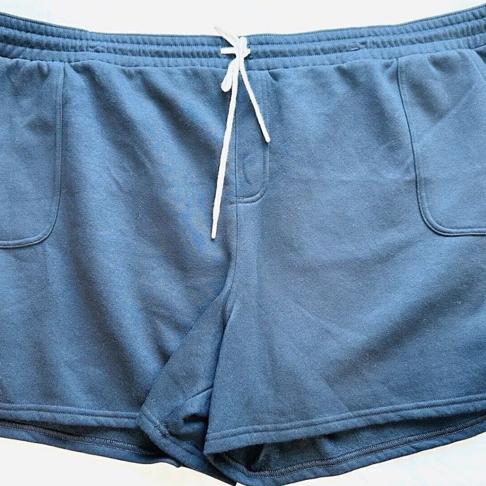 NWT SONOMA Women Lounge Drawstring Pockets Midthigh Black Shorts Plus Size 4X